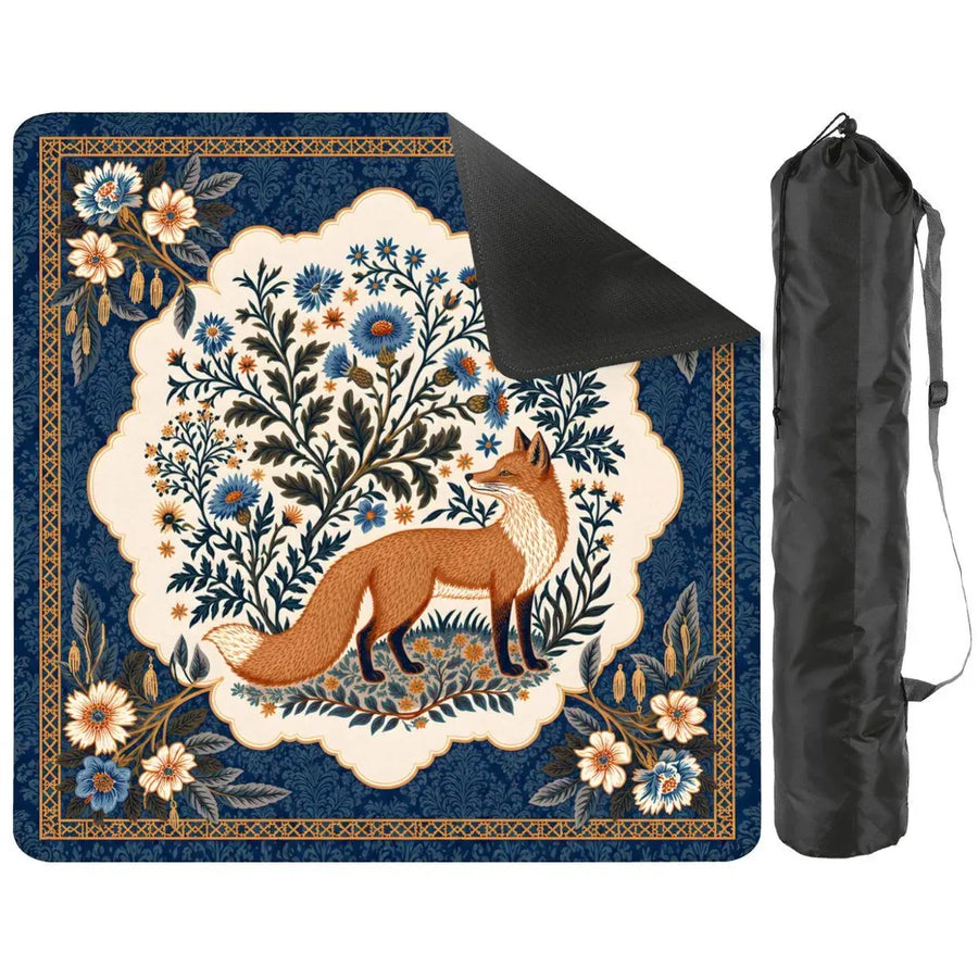American Mahjong Mat with Storage Bag, Neoprene, Non-Slip, Noise Reducing, Peony and Peacock