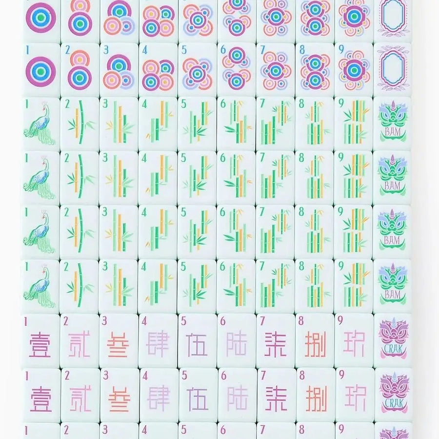 American Mahjong Tile Set, Ceramic Tiles for 4 Players, Portable, view 4