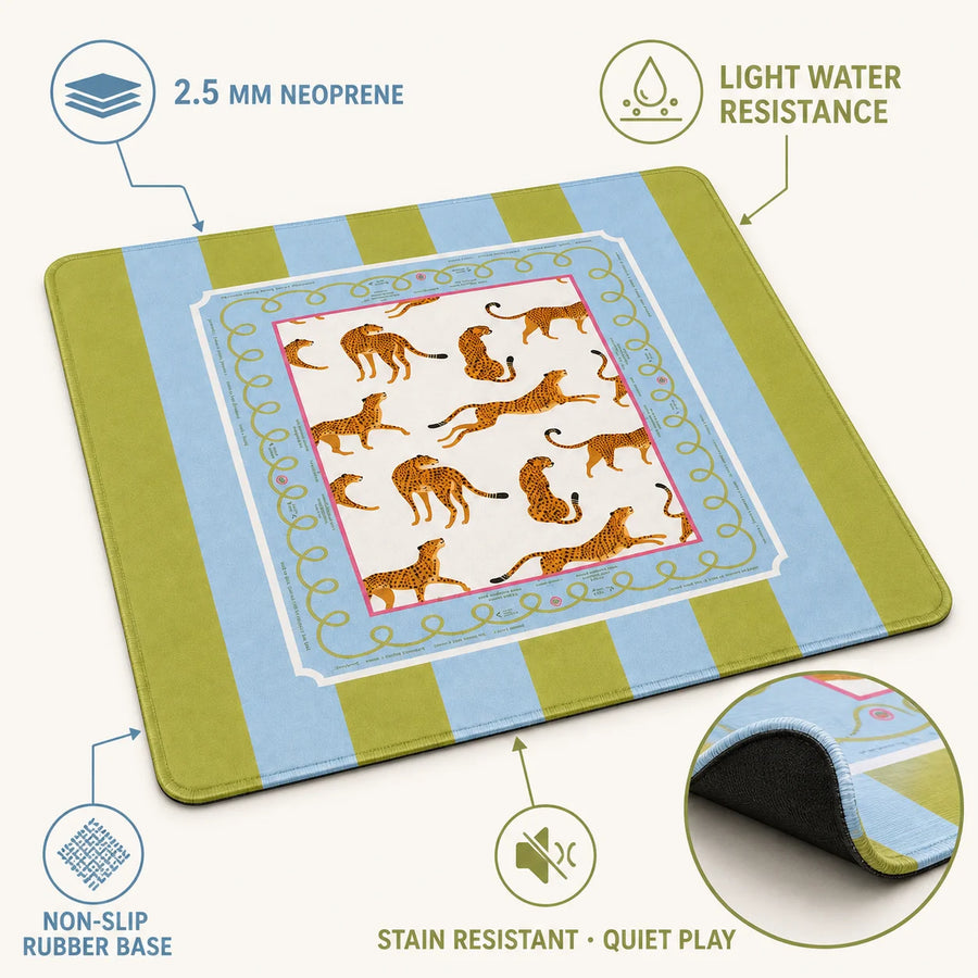 Mahjong Mat, Neoprene, Non-Slip, Waterproof, Foldable, Chinoiserie Lantern Print, view 3