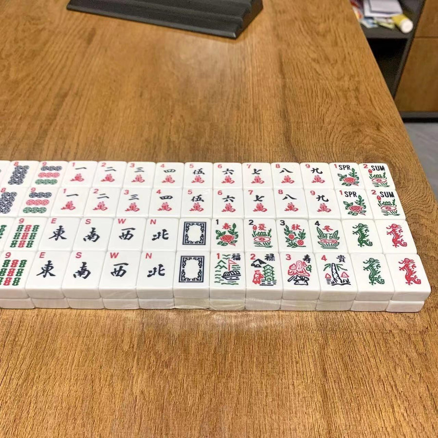 American Mahjong Set, 166 Melamine Tiles, Portable PVC Color Box, view 4