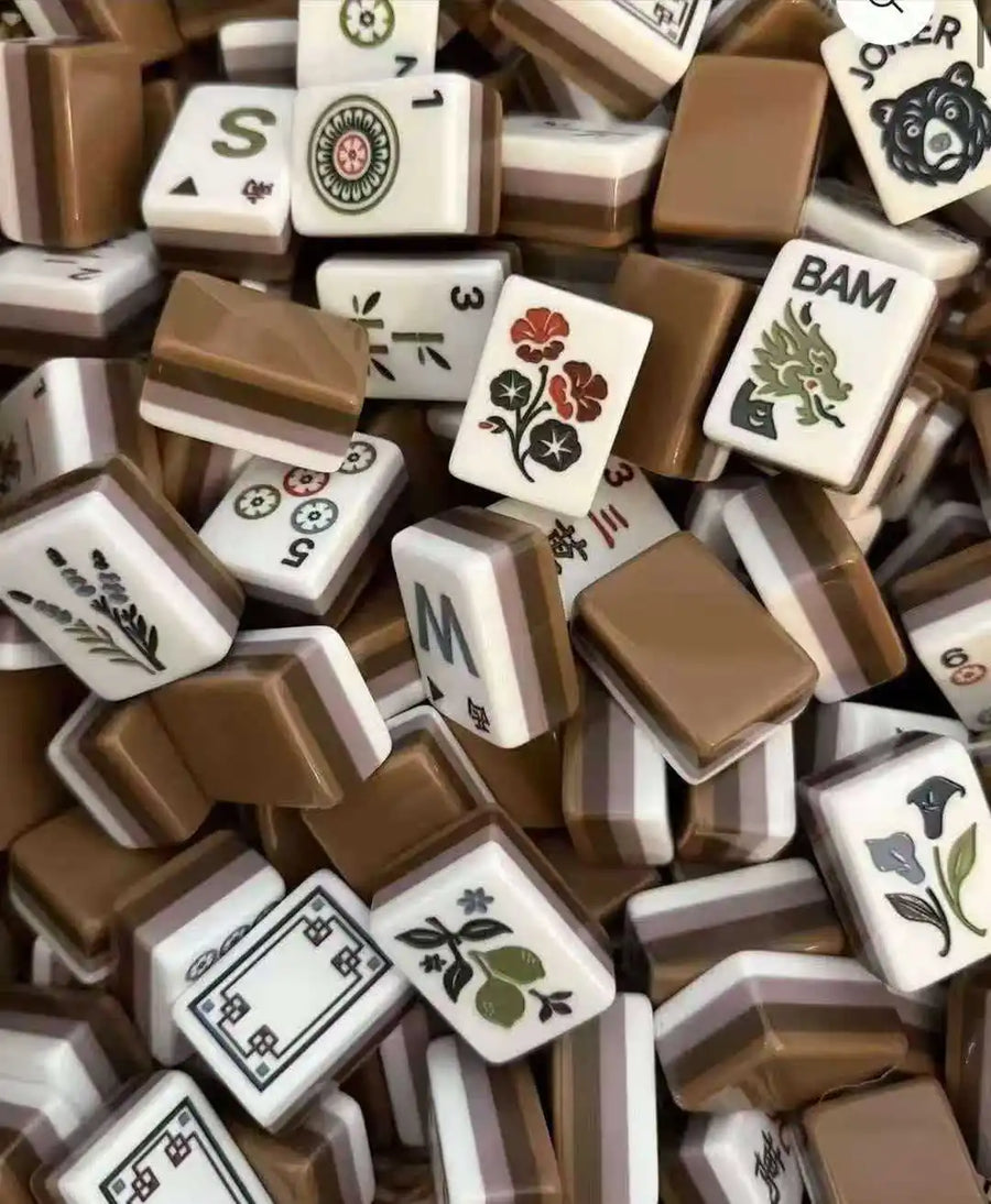 American Mahjong Set, 160 Engraved Acrylic Tiles, Hand Rubbed, Portable
