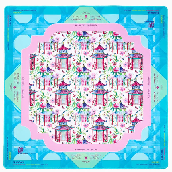 Mahjong Mat, Waterproof Portable Rubber, Tree Landscape Pattern
