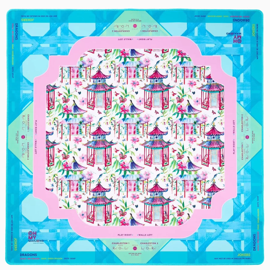 Mahjong Mat, Waterproof Portable Rubber, Tree Landscape Pattern