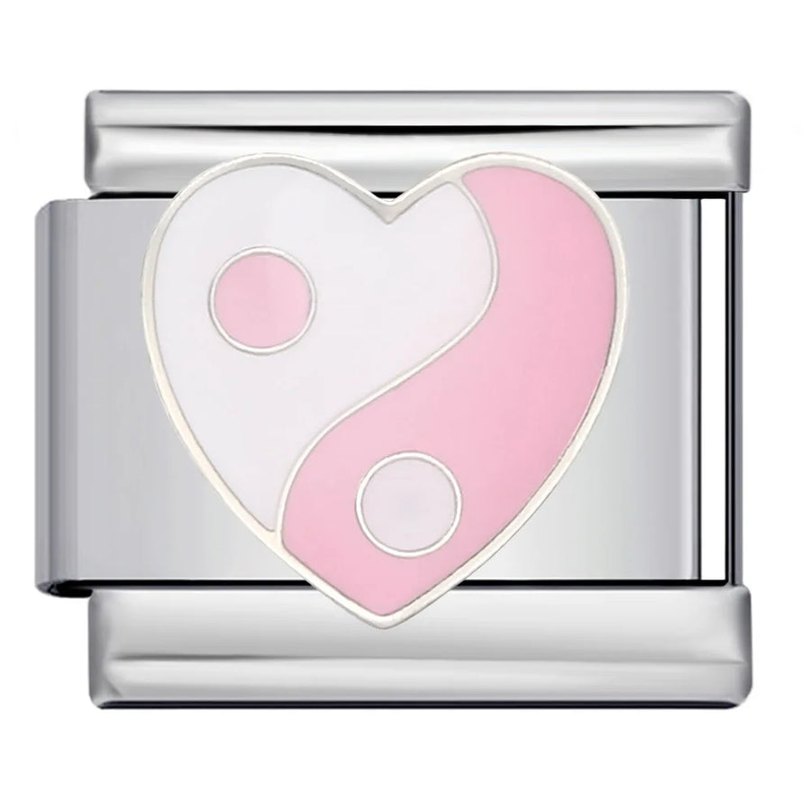 Mahjong Italian Charm Bracelet, Stainless Steel, Dragon and Yin-Yang Charms, Interchangeable