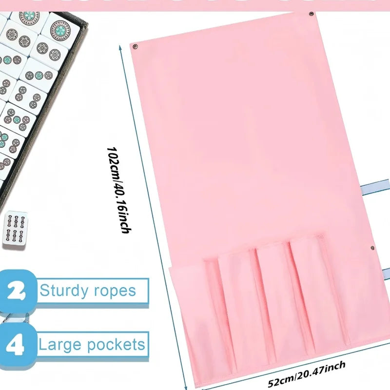 Mahjong Rack Bag, Roll-Up Cloth Protective Sleeve for Mahjong Racks and Pushers, view 2