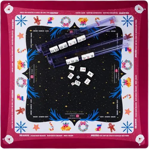 Mahjong Mat, 31.5 x 31.5 Inch Rubber, 3 mm Thick, Non-Slip, Water Resistant, Noise Reducing, view 2