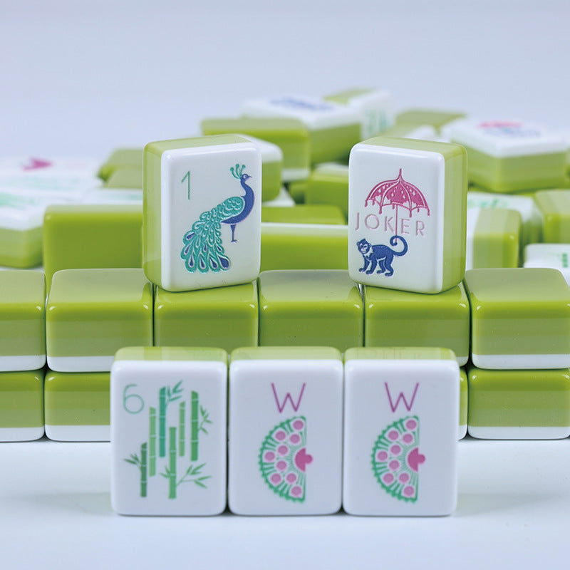 American Mahjong Set, 4 Layer Acrylic Mahjong Tiles, Light Green, view 2
