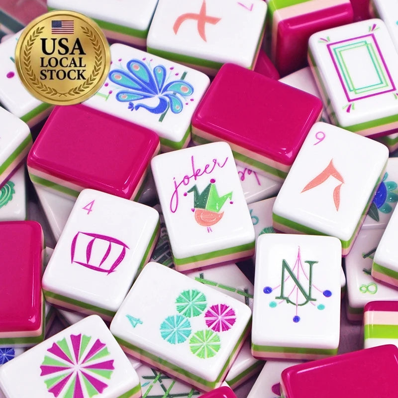 American Mahjong Tiles, 160 Piece Travel Set, 4 Layer Engraved, Portable