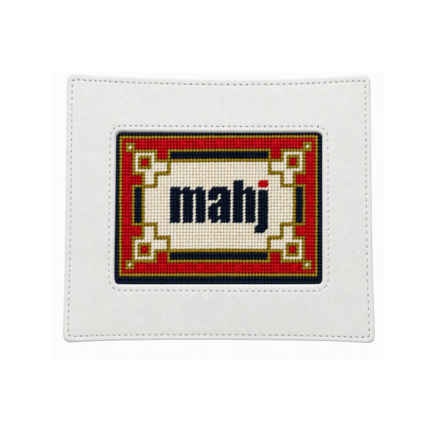 Self-Finishing Needlepoint Mahjong Card Sleeve, PU Leather, Multiple Colors, view 4