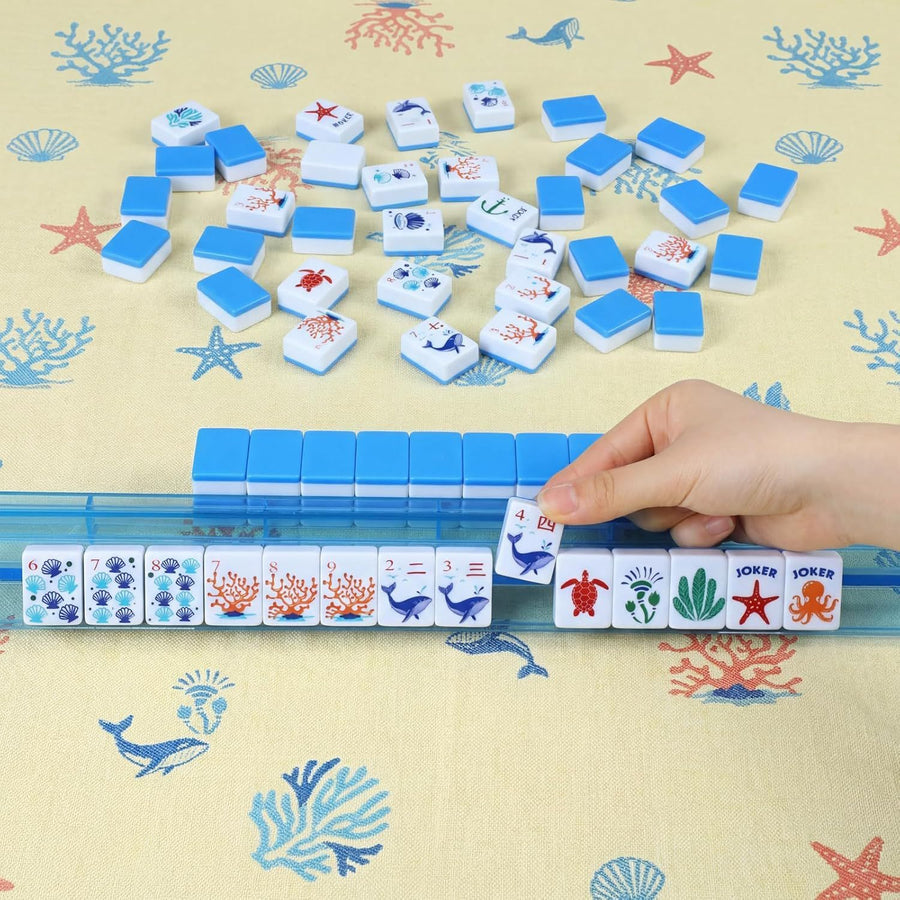 American Mahjong Tile Set, 160 Melamine Tiles, Ocean Theme, No Case, view 3