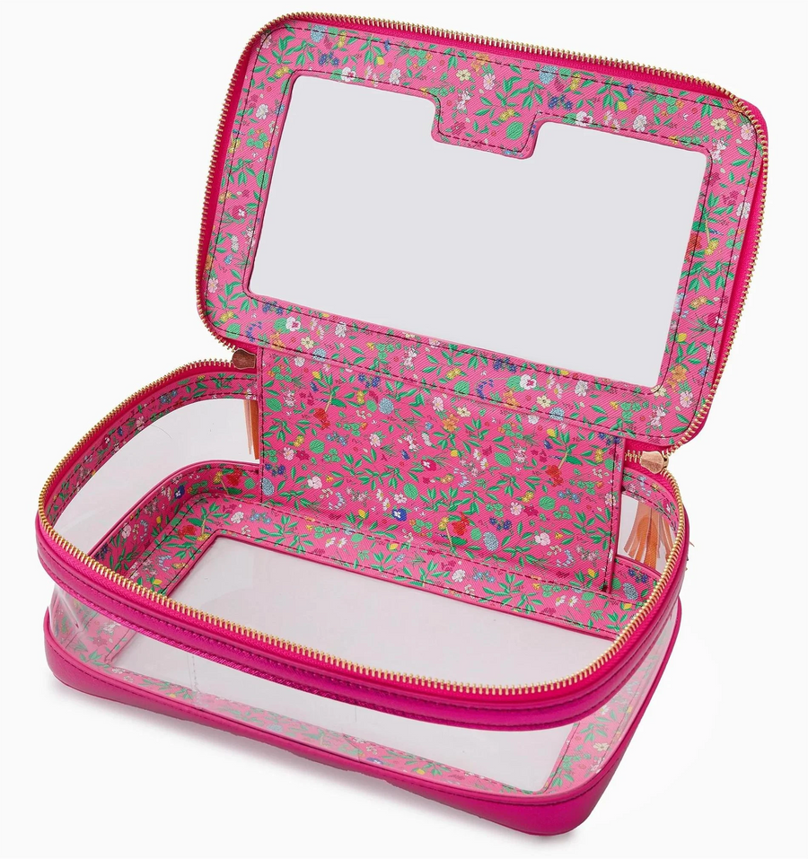 Mahjong Storage Bag, Clear PVC with Zipper and Fringed Handle, Portable Travel Bag, Multicolor, view 3