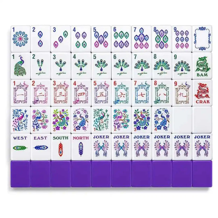 American Mahjong Set, 160 Engraved Acrylic Tiles, Hand Rubbed, Portable