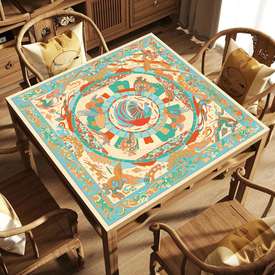 Mahjong Table Mat for 4 Players, Modern Neoprene, Non-Slip, Silent