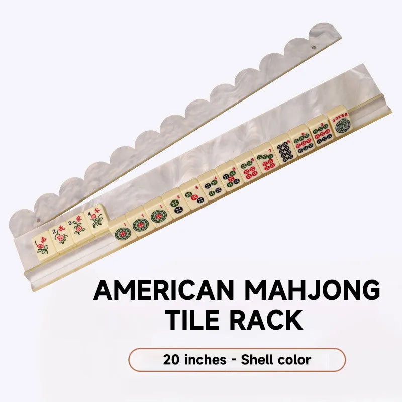 American Mahjong Racks and Pushers for 4 Players, Foldable Portable Tortoiseshell Acrylic, view 5