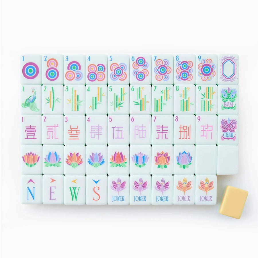 American Mahjong Tile Set, Ceramic Tiles for 4 Players, Portable, view 3