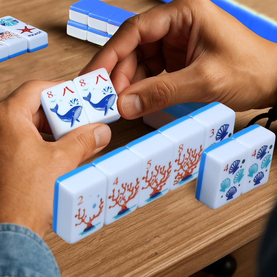 American Mahjong Tile Set, 160 Melamine Tiles, Ocean Theme, No Case, view 5