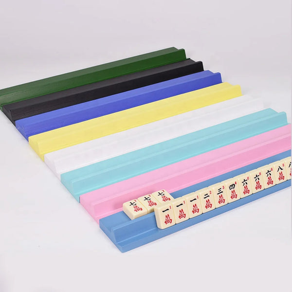 American Mahjong Racks and Pushers, Set of 4, Modern Wood, Colorful Design