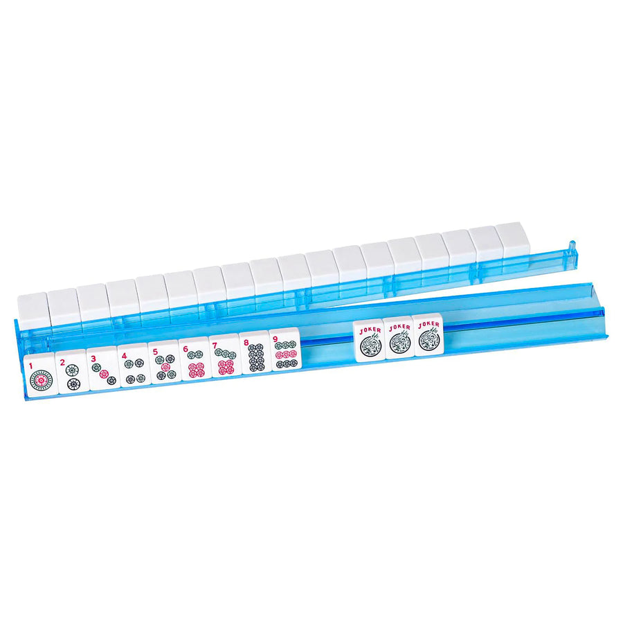Mahjong Push Racks, 2-in-1 Rack and Pusher, Magnetic Plastic, Minimalist Design, Blue, view 3