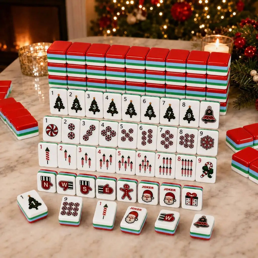 American Mahjong Travel Set, 160 Engraved Tiles, 4 Layer Acrylic, 1.24 x 0.90 x 0.63 Inch