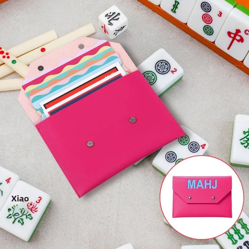 Mahjong Card Holder, PU Leather Protective Case, Expandable, Lightweight, view 3