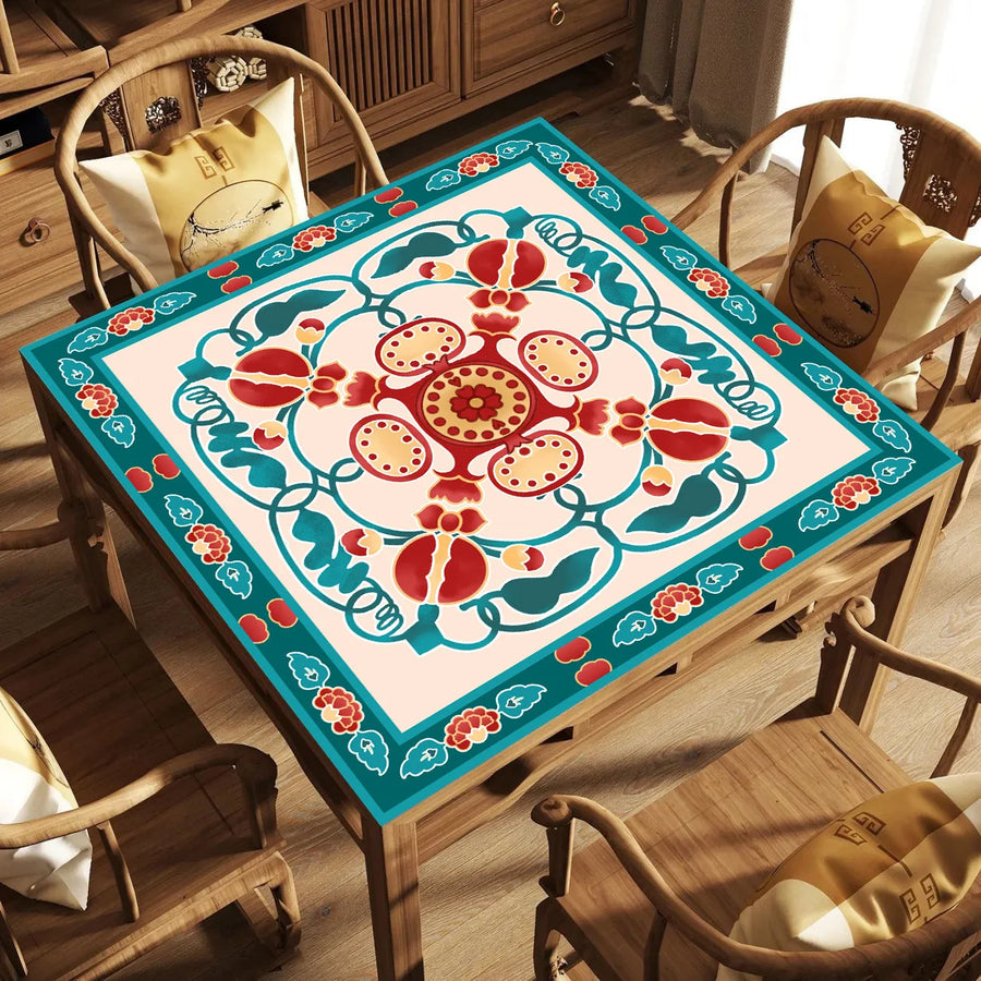 Mahjong Table Mat for 4 Players, Modern Neoprene, Non-Slip, Silent