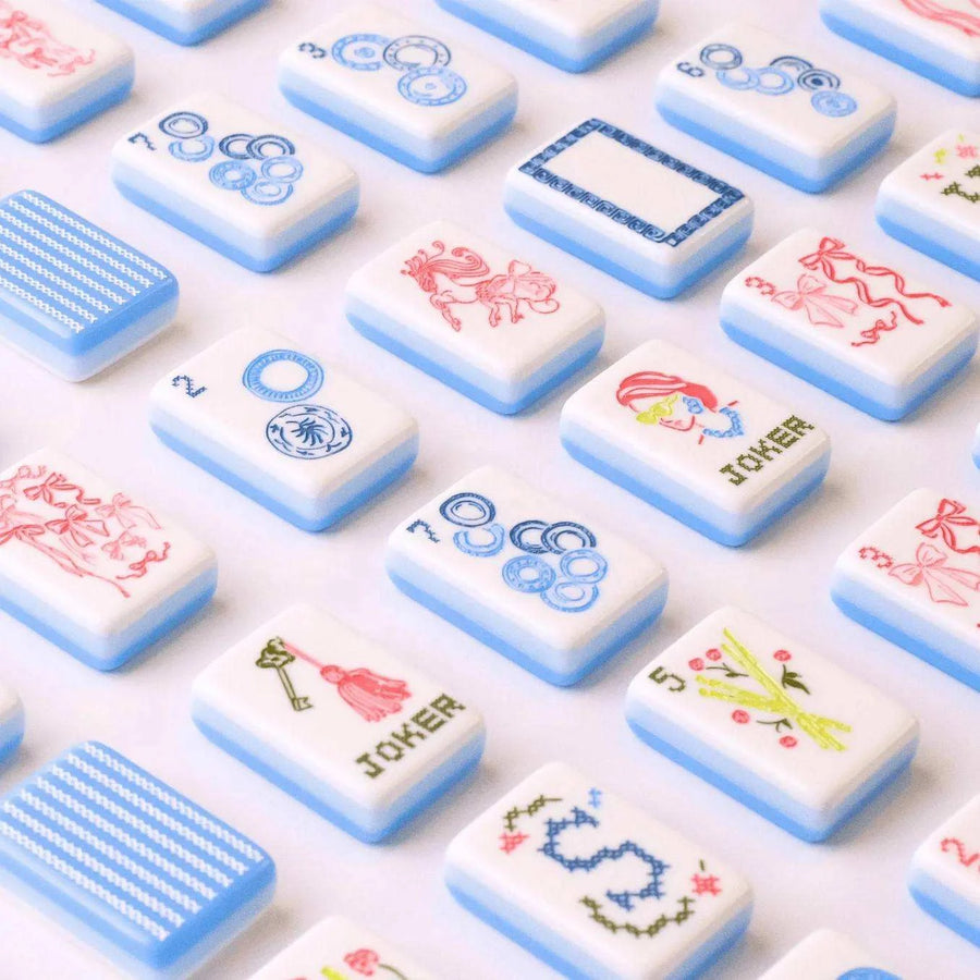 American Mahjong Tiles, Two Layer Acrylic, Pastel Blue, view 2