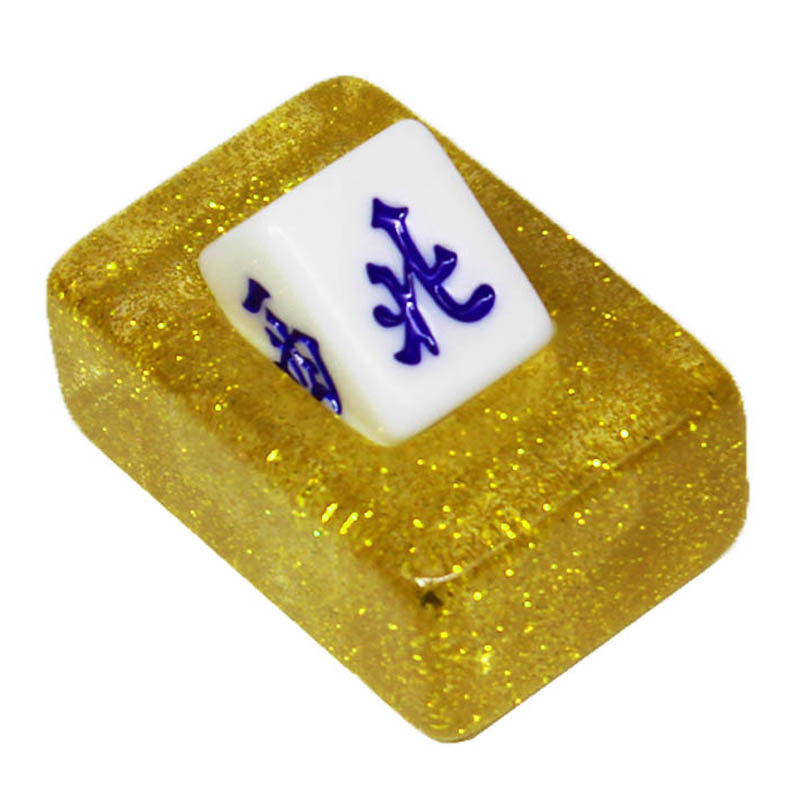 American Mahjong Wind Indicator Dealer Tile, Crystal Acrylic, East South West North and Red Dragon, view 4