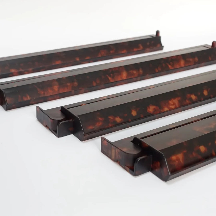 American Mahjong Racks with Pushers, Set of 4, 17.5 Inch Tortoiseshell