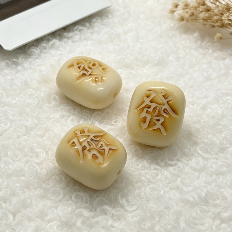Mahjong Charm Pendant Bead, Lucky Sign, for DIY Jewelry Making, Keyrings and Bag Charms, view 2