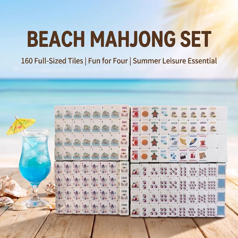 American Mahjong Set, 160 Tiles, 4 Layer, Beach Theme, Complete Set, view 4