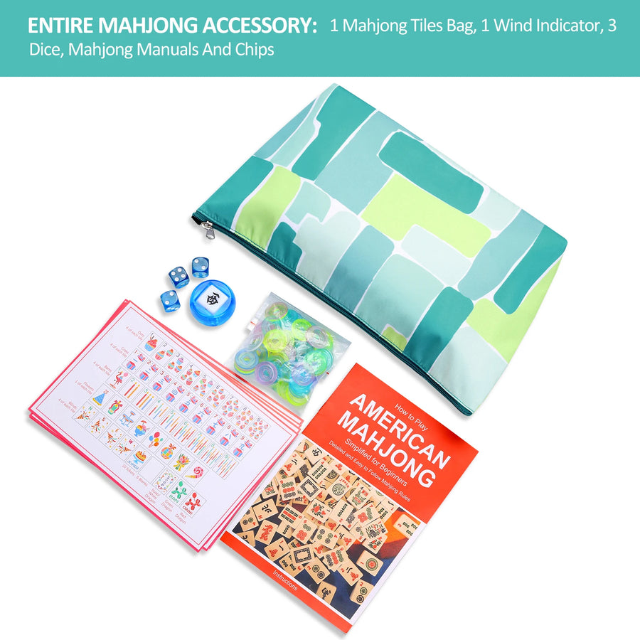 American Mahjong Set, 160 Engraved Melamine Tiles with Travel Bag, Rose Red, view 4