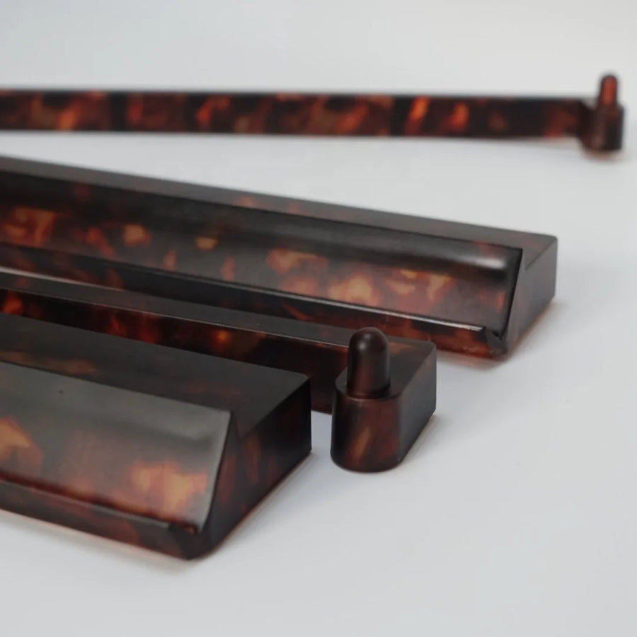 American Mahjong Racks with Pushers, Set of 4, 17.5 Inch Tortoiseshell, view 3