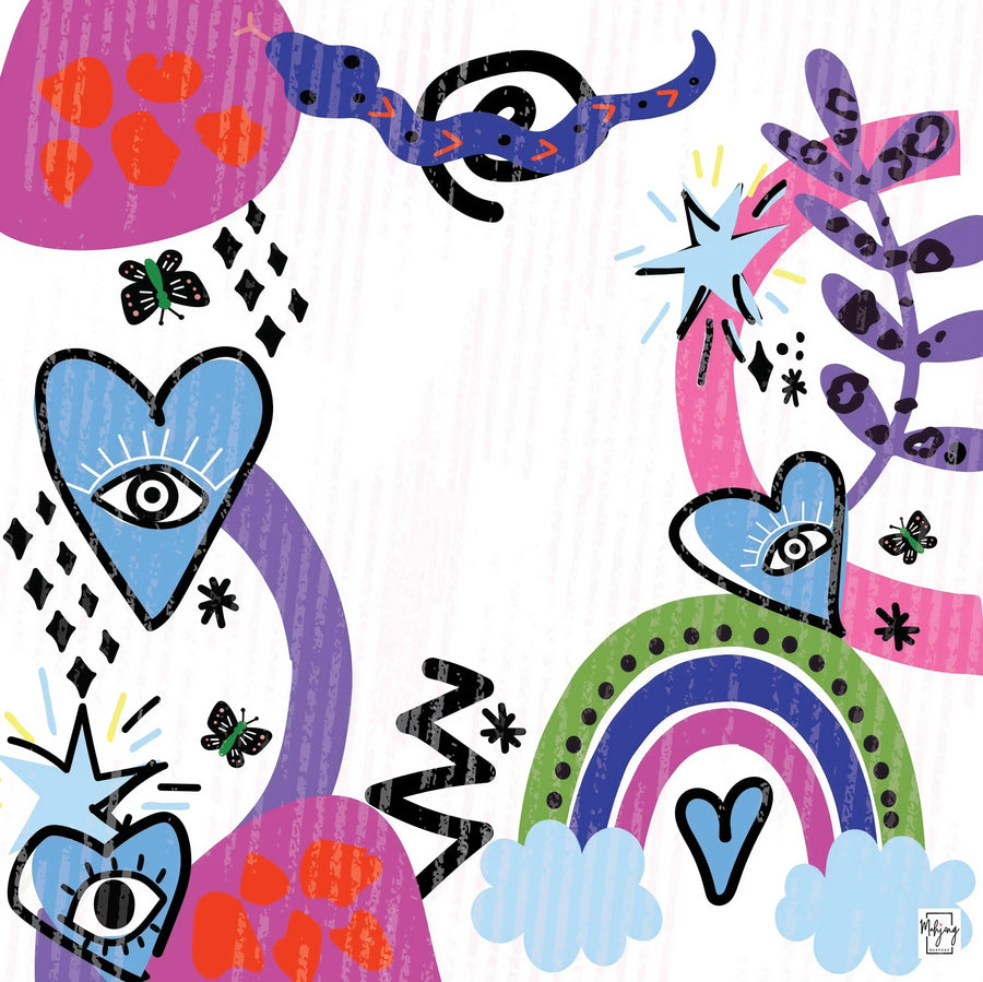 American Mahjong Mat, 33 x 33 Inch Neoprene, Non-Slip, Pink Leopard and Palm Scarf Print