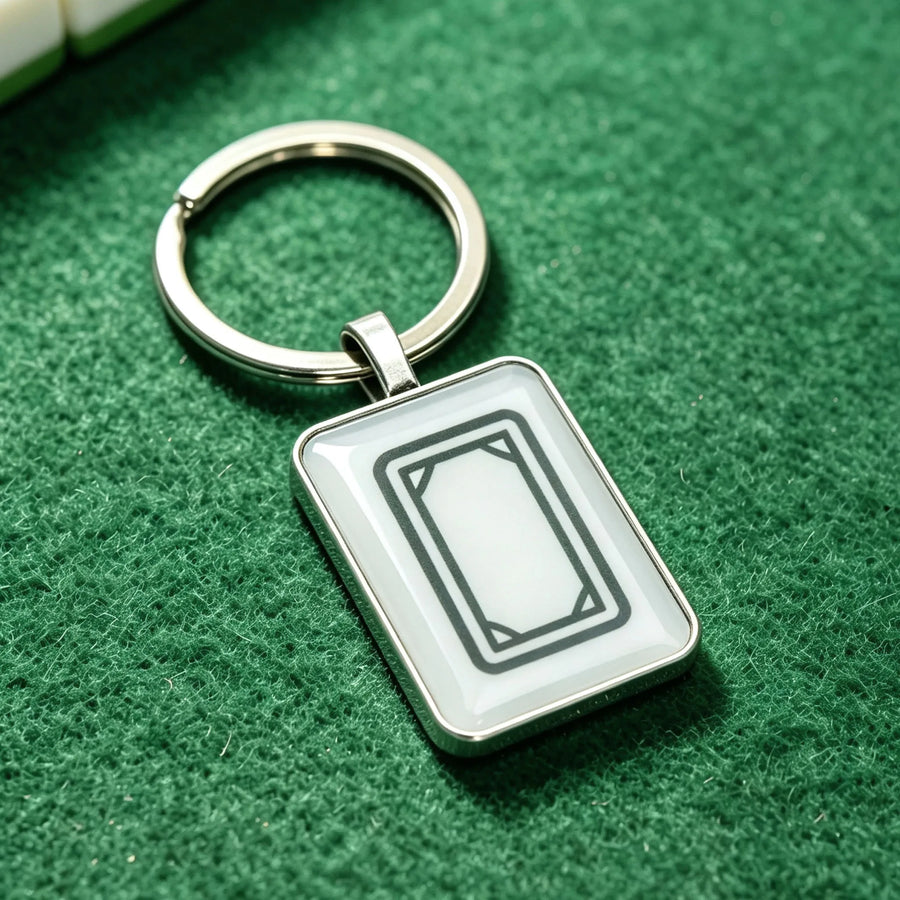 Mahjong Tile Keychain, Stainless Steel, Waterproof, for Bag or Backpack