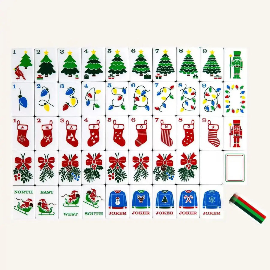 American Mahjong Set, Christmas Design, 4 Layer Acrylic Tiles, Multiple Styles, view 6