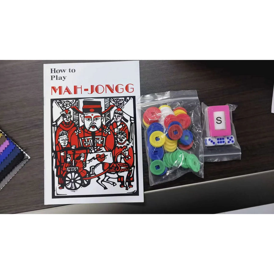American Mahjong Accessory Kit, Counting Chips, Wind Indicator, Dice and Illustrated Beginner Rule Guide, view 2
