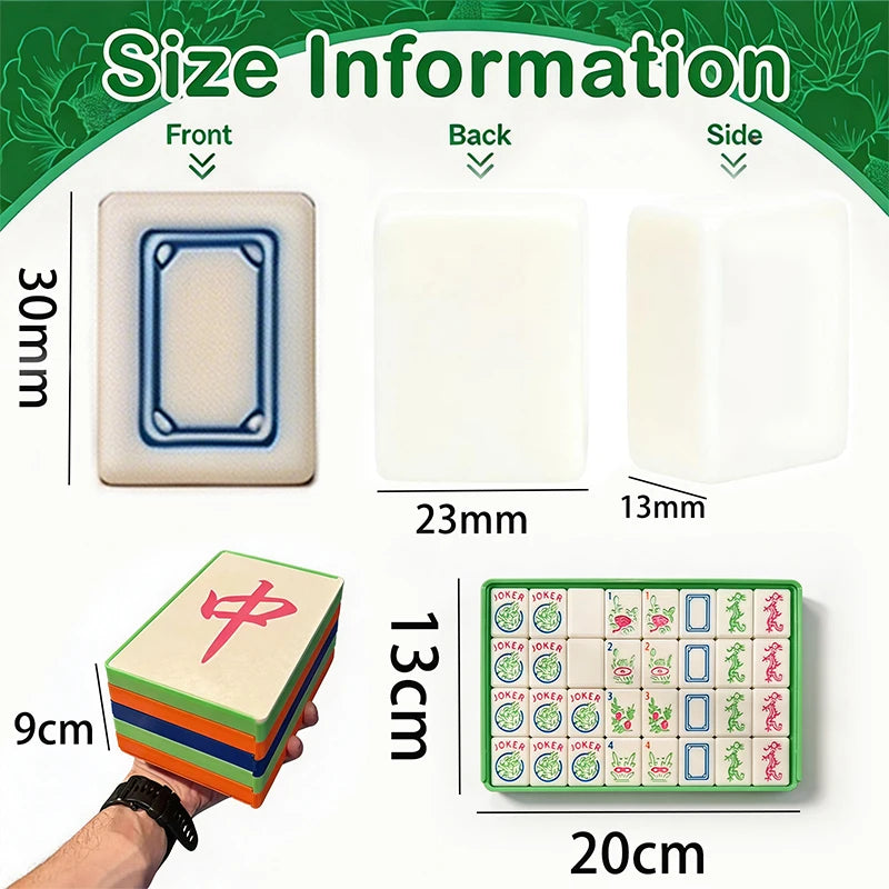 Mini American Mahjong Set, 160 3D Engraved Melamine Tiles, 1.2 Inch, with Storage Box and Dice, view 2