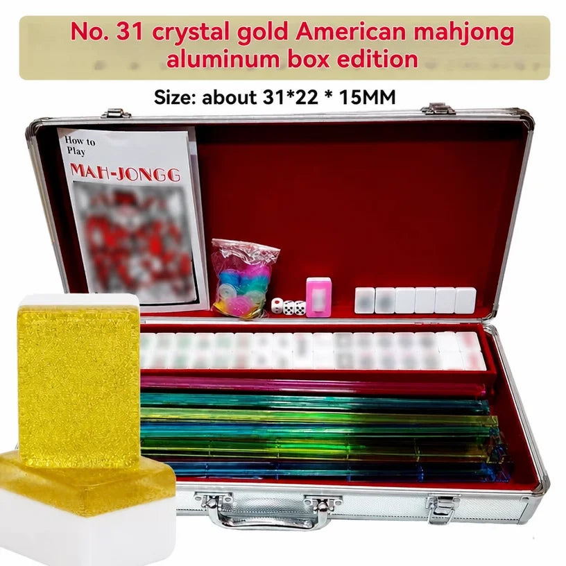 American Mahjong Set, 166 Acrylic Tiles with Aluminum Carry Case, Racks and Dice, view 6