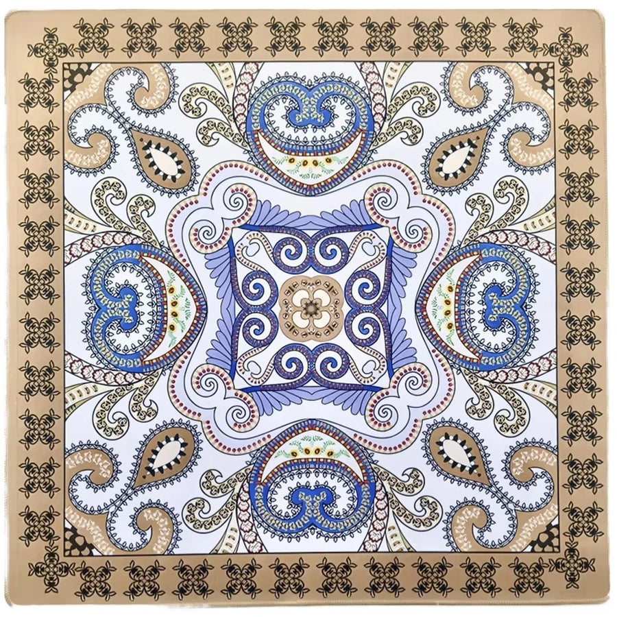 Mahjong Mat, 31.5 x 31.5 Inch (80 cm) Neoprene, Non-Slip, Waterproof, Tropical Leopard Print, view 2