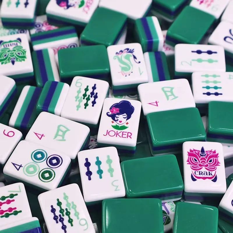 American Mahjong Tile Set, 160 Pieces, Acrylic Tiles with Crane Design