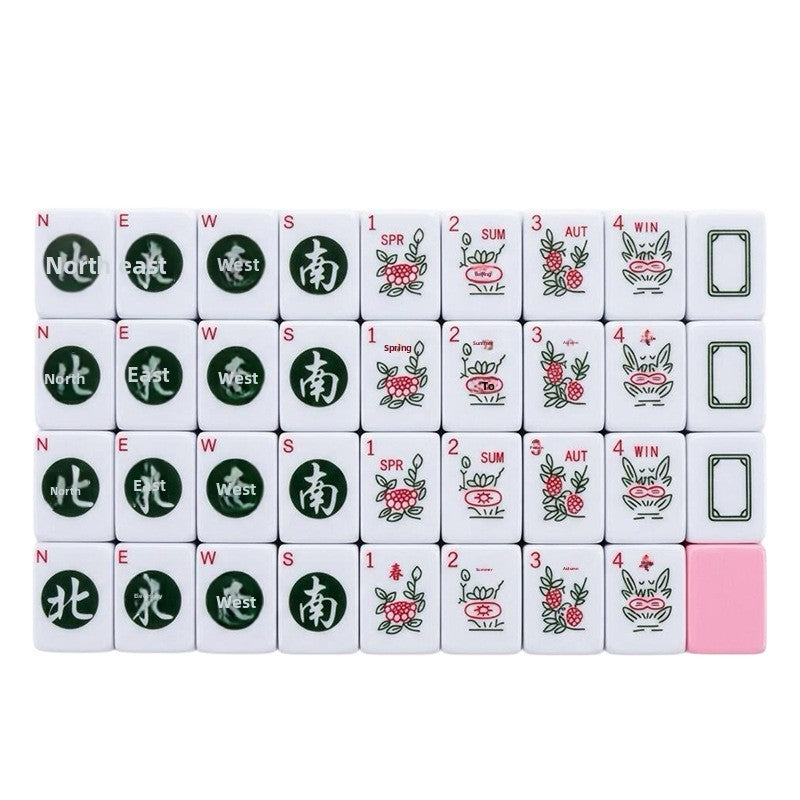 American Mahjong Set, 166 Tiles, UV-Coated Melamine, Western Characters
