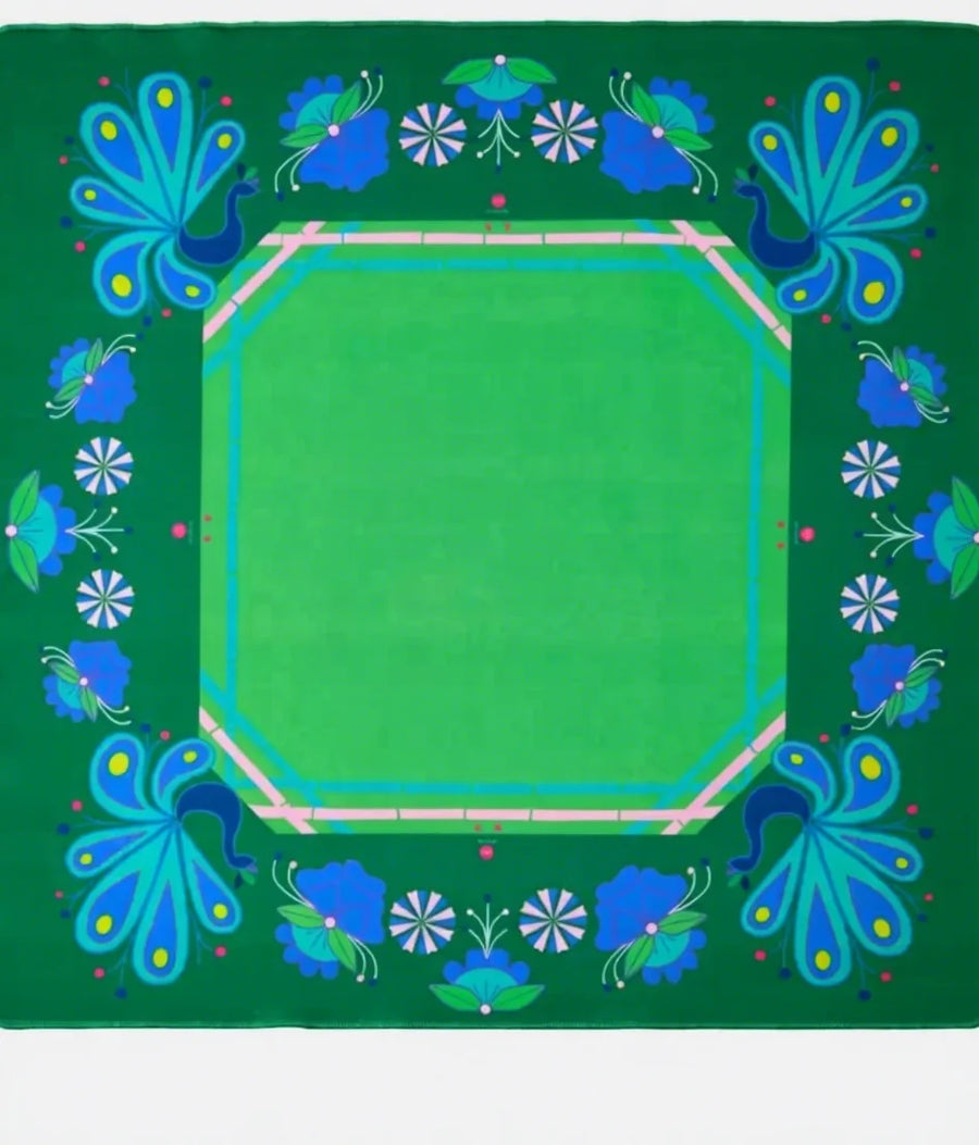 American Mahjong Table Mat, Thickened, Non-Slip, Noise Reducing, Floral Bird Print, view 11