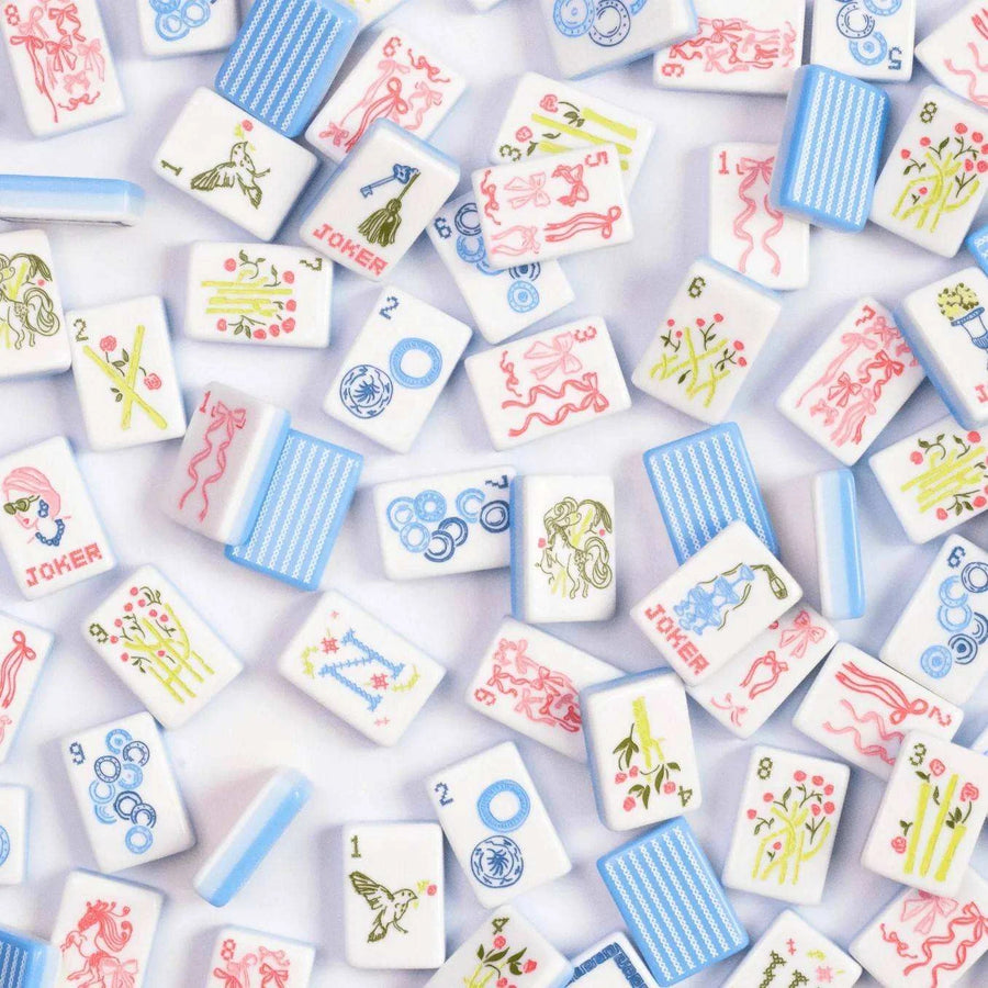 American Mahjong Tiles, Two Layer Acrylic, Pastel Blue
