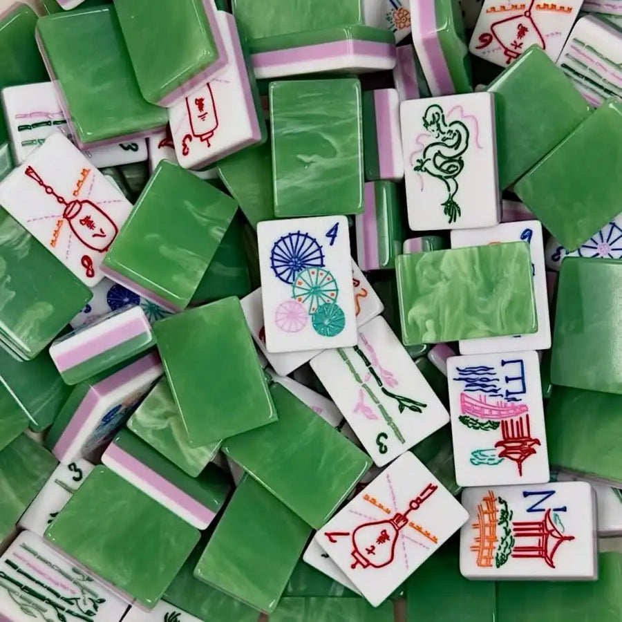 American Mahjong Tile Set, 160 Acrylic Tiles for 4 Players, Jade Green
