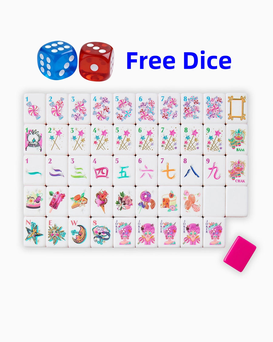American Mahjong Travel Set, 160 Engraved Tiles, 4 Layer Acrylic, 1.24 x 0.90 x 0.63 Inch, view 9