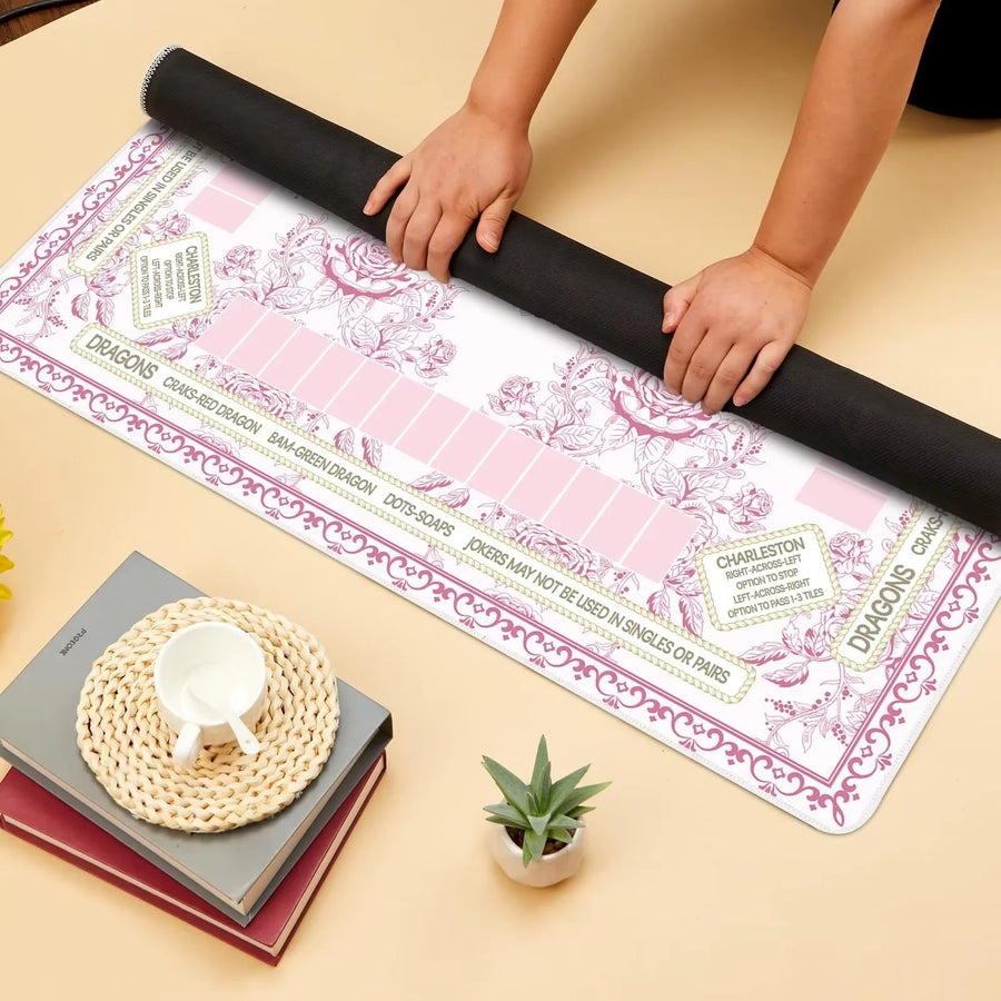Mahjong Table Mat, 31.5 x 31.5 Inch Rubber, 2 mm Thick, Foldable, Non-Slip, Waterproof, view 5