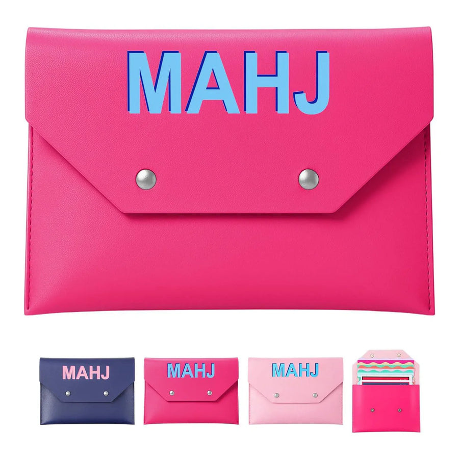 Mahjong Card Holder with Magnetic Buckle, Rules Card Organizer Bag