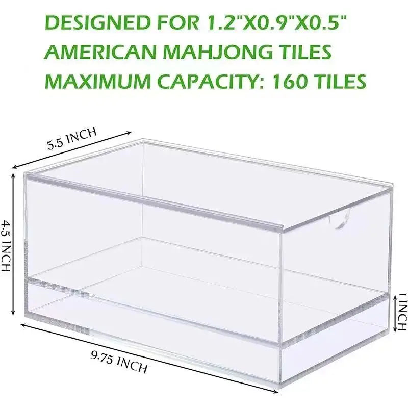 Mahjong Storage Box, Clear Acrylic, Waterproof, Dustproof, Wear Resistant, view 3