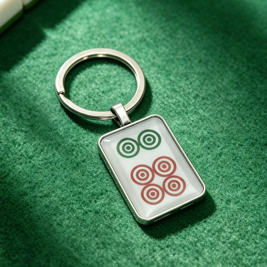 Mahjong Tile Keychain, Stainless Steel, Waterproof, for Bag or Backpack