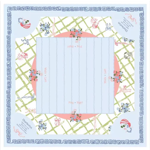 American Mahjong Mat, Foldable Waterproof Rubber Tablecloth, Portable, Pink and Gold